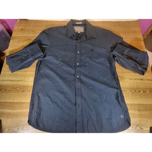American Eagle Outfitters Premium Vintage Fit Long Sleeve Shirt XL Navy Strips